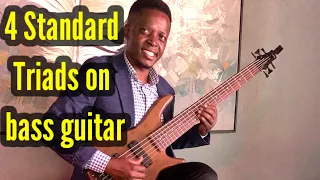 The 4 standard Triads You must know - beginners bass lesson by Gilberto