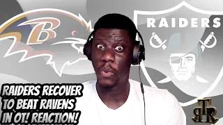 Raiders vs Ravens INSANE Ending | REACTION | Las Vegas Win 33-27