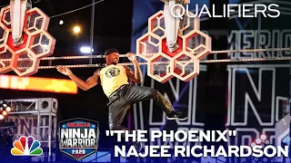"The Phoenix" Najee Richardson Burns up the Course - American Ninja Warrior Qualifiers 2020