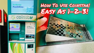 HOW TO USE THE COINSTAR MACHINE TO GET RID OF YOUR SPARE CHANGE WITH NO FEES (My First Time Too!)