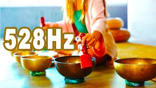 528 Hz Tibetan Bowls, Solar Plexus Chakra Healing Frequency, Singing Bowl Meditation for Sleep Yoga