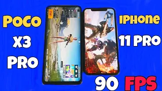 POCO X3 Pro VS iPhone 11 Pro, PUBG Test, 90fps or not? #INDIAKABATTLEGROUND #PUBG #Shorts