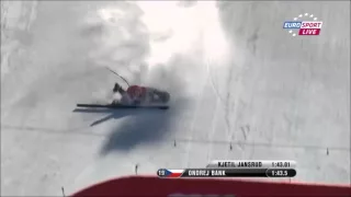 Ondrej Bank terrible crash at WC Alpine skiing combined in Vail/Beaver Creek 2015