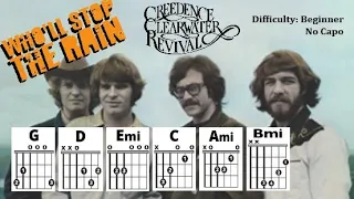 WHO'LL STOP THE RAIN by Creedence Clearwater Revival (Easy Guitar & Lyric Play-Along)