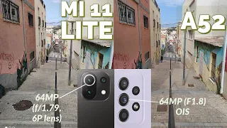Mi 11 Lite vs Galaxy A52 (4G) CAMERA Comaprison // 64MP Mid-range Camera Test!