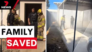 Tradies save family from Para Hills fire | 7 News Australia