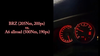 A6 allroad vs  BRZ acceleration 0-160 km