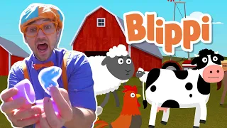 Blippi Learns About Farm Animals | Learning Animals For Kids | Educational Videos For Children