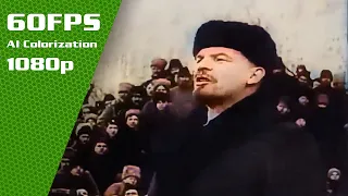 Lenin's Funeral 1924 - Old Videos Restored In Color - [60fps Restored HD Video | AI Colorization]