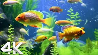 Aquarium 4K VIDEO ULTRA HD - The Most Beautiful Fish In The World,  Relaxing Music Ocean Fish