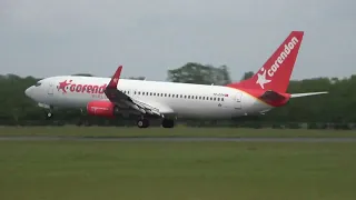 Corendon Airlines B737-800 Landing Groningen Airport Eelde