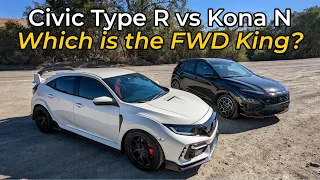 2021 Honda Civic Type R vs 2022 Hyundai Kona N - Head to Head Review!