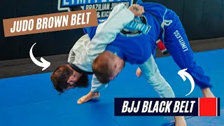 Judo Brown Belt Vs BJJ Black Belt | BJJ Rolling Commentary