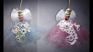 DIY~No Sew Sweet Sparkly Tulle Angel Ornament!