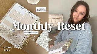 DECEMBER MONTHLY RESET | setting goals, budget with me, new financial goals + saving for travel 💰