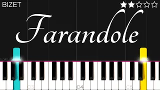 Bizet - L’Arlésienne Suite No. 2 (Farandole) | EASY Piano Tutorial