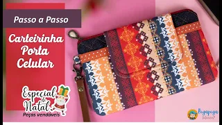 Passo a Passo | Carteirinha Porta Celular com bolso para cartões!