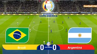 BRAZIL vs ARGENTINA - FINAL | Copa America USA 2024 | Full Match All Goals | PES Gameplay