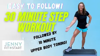 EASY to follow 30 min STEP with EXERCISES TO TONE ARMS