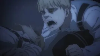 Armin Crying Over His Unconscious Body (English Dub) Rumbling Across World | Attack on Titan Finale