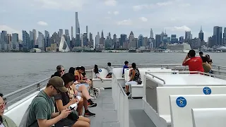 «Ferry ride across the Hudson River from Weehawken, NJ to W 39th St in midtown Manhattan, New York»