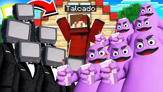 1000 GRIMACE SHAKE ET SKIBIDI TV ATTAQUE MA MAISON SUR MINECRAFT !