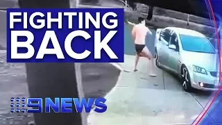 Watch man in undies and his brother fight off alleged home invaders | Nine News Australia