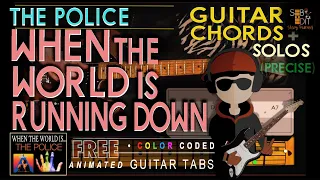 WHEN THE WORLD IS RUNNING DOWN - Playing Along THE POLICE - GUITAR CHORD TUTORIAL &  LYRICS (unique)