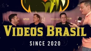 Bruno e Marrone com Leonardo dando entrevista para Léo Dias - Confira!
