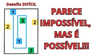 Ligue 1 com 1, 2 e 2 e 3 e 3. Connect 1 with 1, 2 with 2 and 3 with 3 without crossing the lines.