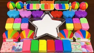 RAINBOW STAR SLIME!! Mixing Random Things into Glossy Slime!! Satisfying RAINBOW Video