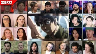 Attack on Titan Season 3 Episode 22 Reaction Mashup | 進撃の巨人