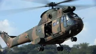 SAAF Puma Landing and Deploying Mortar Squad