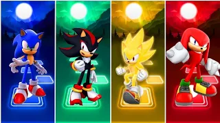 Sonic vs Shadow vs Super Sonic vs Knuckles | Tiles Hop EDM Rush