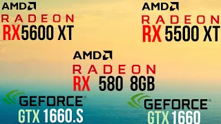 RX 5500XT 8GB VS RX580 8GBVS GTX 1660 VS GTX1660 SUPER VS RX 5600 XT 1080P BEST MIDRANG GPU IN 2021