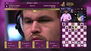 Magnus Carlsen vs. Hikaru Nakamura FINAL GAME 1 | Rapid Meltwater Champions Chess Tour Finals