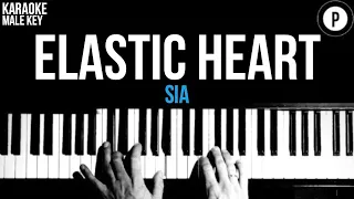 Sia - Elastic Heart Karaoke SLOWER Acoustic Piano Instrumental Cover Lyrics MALE / HIGHER KEY