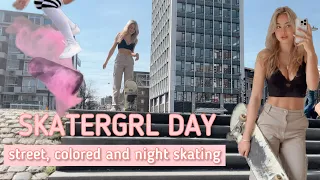 SKATE DAY| skatergirl | street, colored and night skating