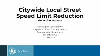 Local speed limit reductions