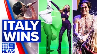 Italian rock band wins Eurovision 2021 | 9 News Australia