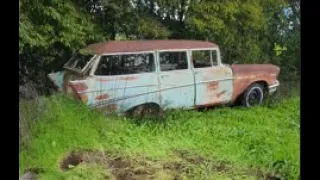 1957 Chevy wagon derby car  part one, picking it up from its second to final resting place