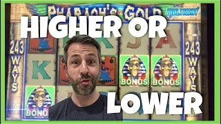 NO ONE EVER PLAYS PHARAOH'S GOLD! 5 SLOTS, I CASH OUT HIGHER OR LOWER!