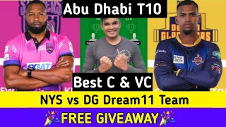 NYS vs DG Dream11 Prediction, NYS vs DG dream11 team today match, NYS vs DG Abu Dhabi T10 Dream11