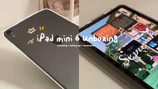 iPad Mini 6 unboxing (64gb) Space Gray + Accessories 🥹✨ FINALLY GOT AN UPGRADE!