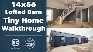 14x56 Lofted Barn with Premium Package #15012  2 Bedroom 2 Bathroom Shed Home Walkthrough