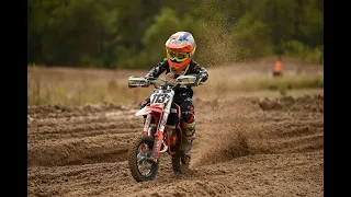 Dirt Bike Dean First 65 beginner Race crash loop out on start Kids Motocross Florida Series Waldo MX