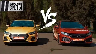 Японо-корейский холивар Honda Civic 5D vs Hyundai Elantra Sport. Тест хэтчбеков