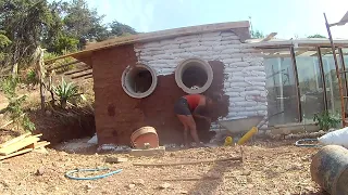 couple build their own earthbag home DIY  full timelapse 10 weeks in 10 minutes