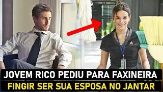 Jovem rico pediu à faxineira para fingir ser sua esposa no jantar. Ela fez algo inimaginável