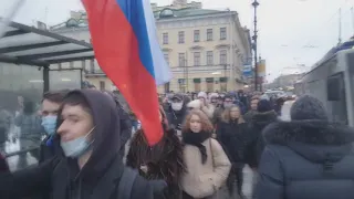 Точки над i . Митинг 23.01 2021 на Сенатской площади и на Невском в СПб